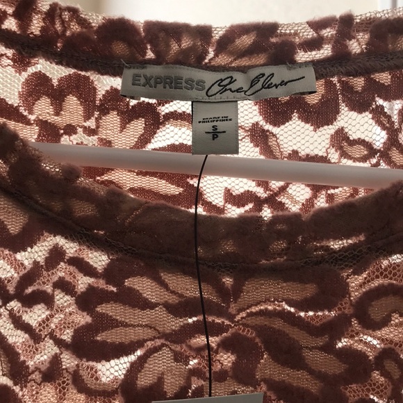 NWT Express Brushed Lace Crew New Longsleeve - Picture 3 of 5
